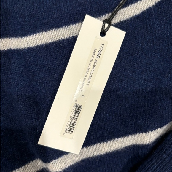 WHITE + WARREN NWT Women Cashmere Admiral Sweater L Large - Picture 4 of 8